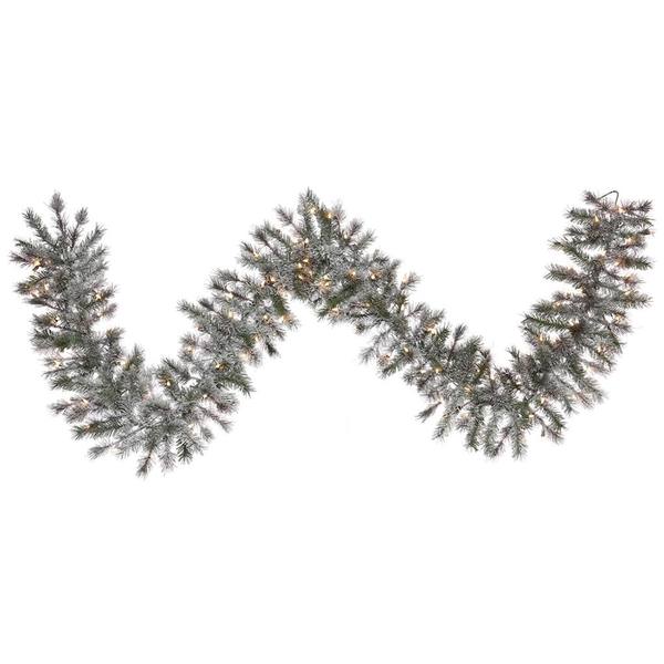 9' Artificial Frosted Lacey Garland 100 LED Lights