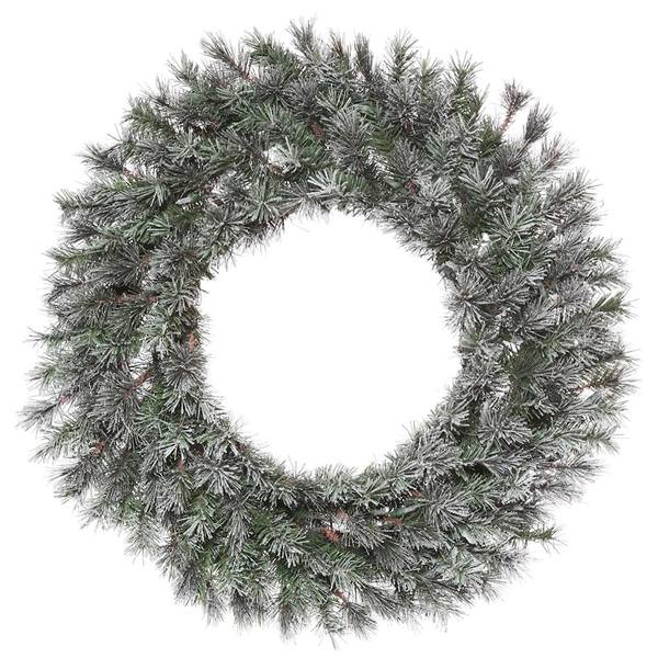 24" Artificial Frosted Lacey Wreath