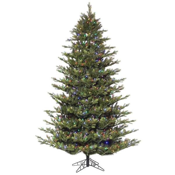 6.5' x 53" Artificial Oak Frasier Fir Tree 600 Multi Color LED Lights