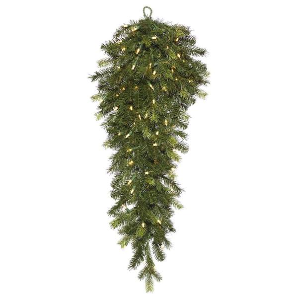 36" x 16" Artificial Oak Frasier Fir 70 Warm White LED Lights Teardrop