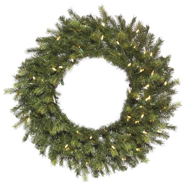 24" Artificial Oak Frasier Fir Wreath 50 Warm White LED Lights