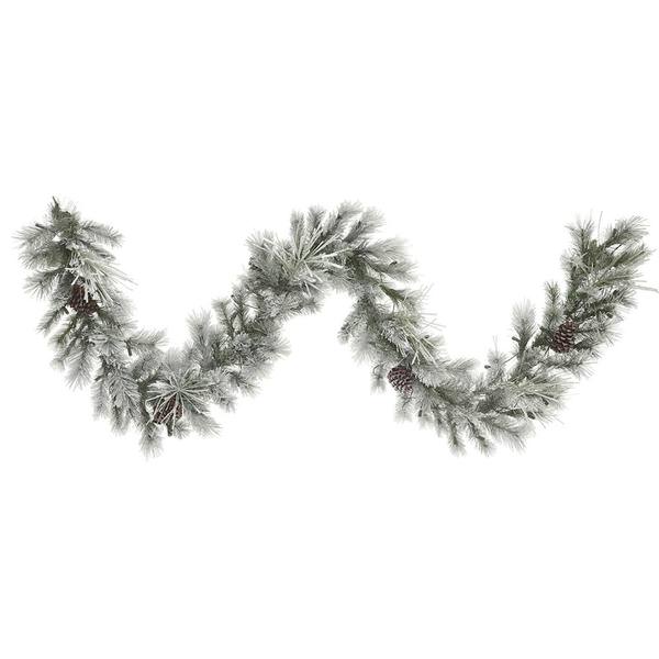 9' Artificial Frosted Creek Garland