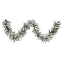 Vickerman 9' Artificial Frosted Creek Garland with 100 LED Lights