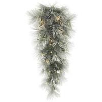 Vickerman 32" X 16" Artificial Flocked Walden Pine 50 Warm White LED Lights Teardrop