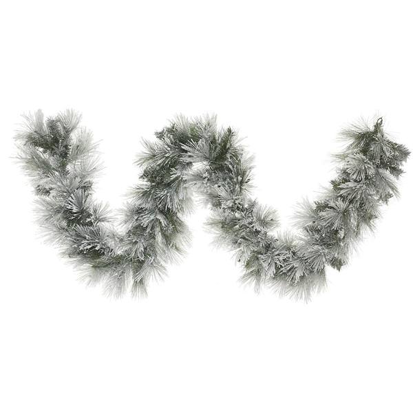 9' Artificial Flocked Walden Pine Garland