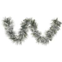 Vickerman 9' Artificial Flocked Walden Pine Garland with 100 Warm White LED Lights