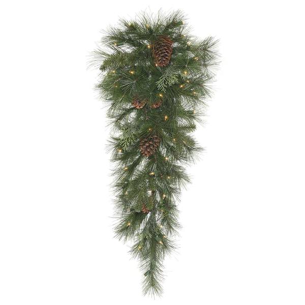 32" Artificial Grover Mixed Pine 50 Warm White LED Lights Teardrop