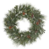 Vickerman 30" Artificial Grover Mixed Pine Wreath 70 Clear Miniature Lights