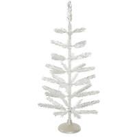 Vickerman 3' x 16" Silver Feather Tree 64 Warm White LED Lights