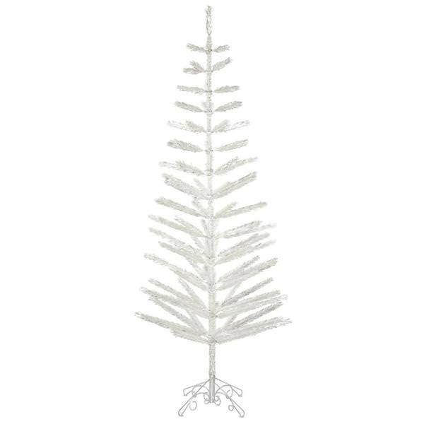 6' x 28" Silver Feather Tree