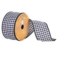 Vickerman 2.5" x 10yd White/Black Houndstooth Ribbon