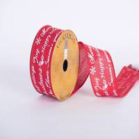 Vickerman 2.5" x 10yd Red/White Holiday Greetings Ribbon