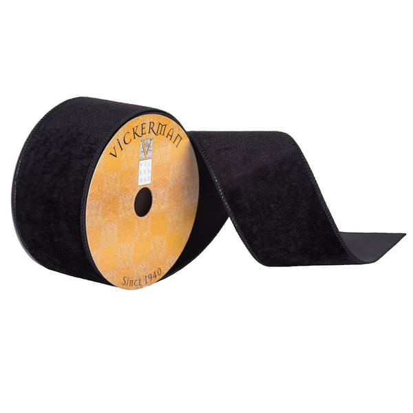 2.5" x 10yd Black Velvet Ribbon