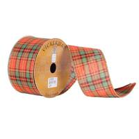 Vickerman 2.5" x 10yd Autumn Gabardine Plaid Woven Edge Ribbon