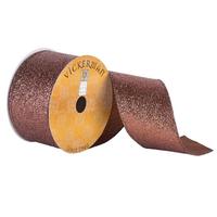 Vickerman 2.5" x 10yd Chocolate Glitter Ribbon
