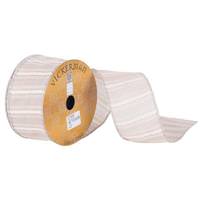 Vickerman 2.5" x 10yd Natural/Ivory Striped Ribbon