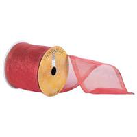 Vickerman 2.5" x 10yd Red Metallic Sheer Ribbon