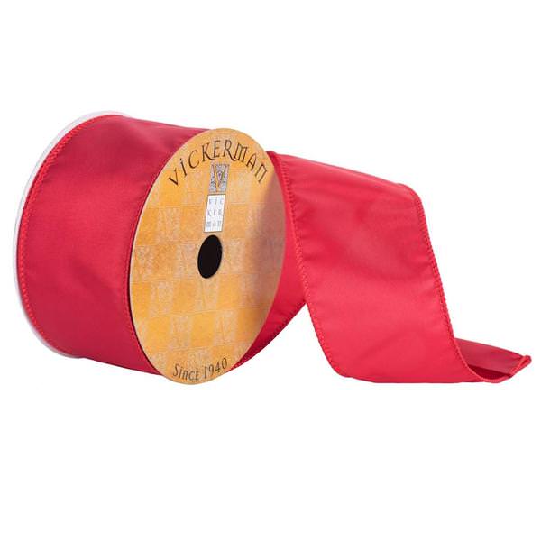 2.5" x 10yd Red Nylon Wired Edge Ribbon