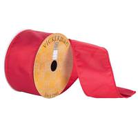 Vickerman 2.5" x 10yd Red Nylon Wired Edge Ribbon