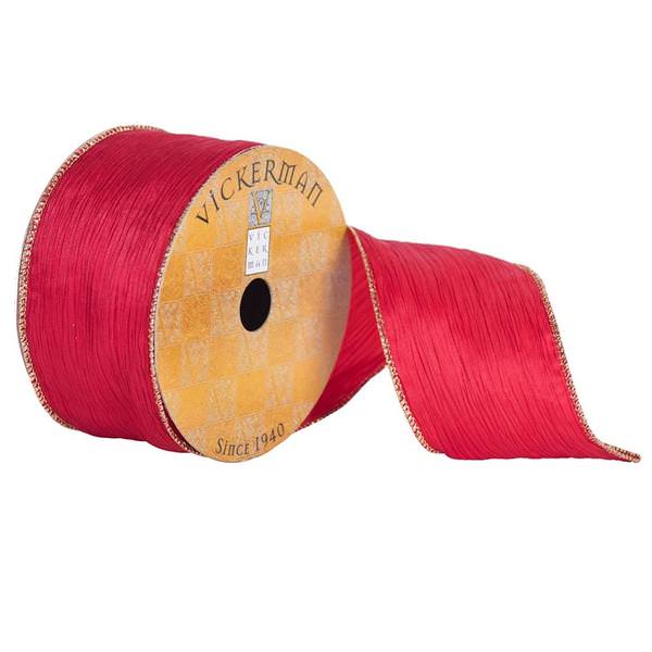 2.5" x 10yd Red Crush Ribbon