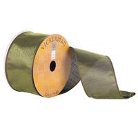 Vickerman 2.5" x 10yd Moss Shiny Satin Wired Edge Ribbon