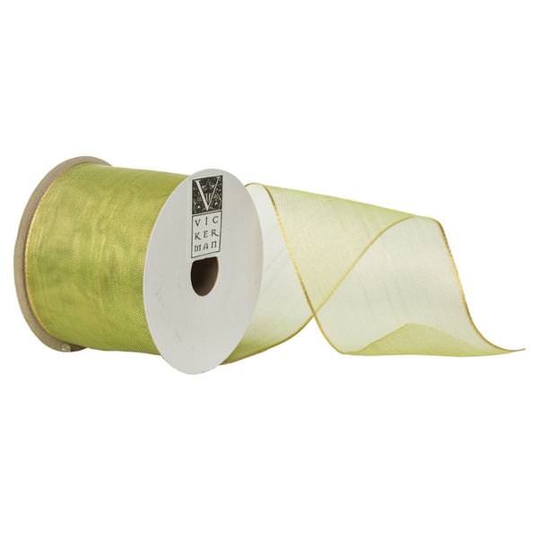 2.5" x 10yd Chartreuse Sheer Ribbon
