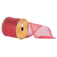 Vickerman 4" x 10yd Red Shiny Ribbon
