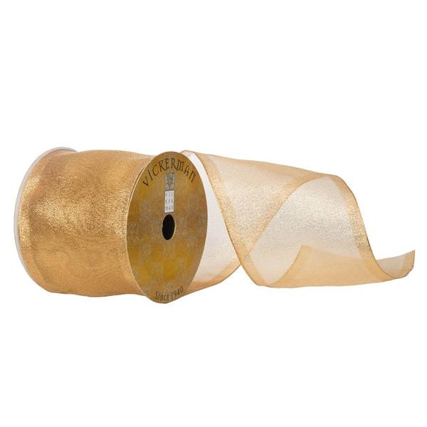 4" x 10yd Gold Shiny Ribbon