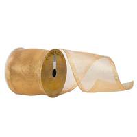 Vickerman 4" x 10yd Gold Shiny Ribbon