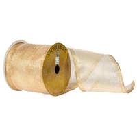 Vickerman 4" x 10yd Champagne Shiny Ribbon
