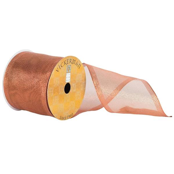 4" x 10yd Copper Shiny Ribbon