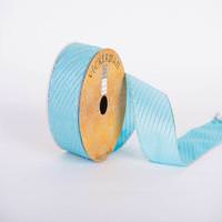 Vickerman 2.5" x 10yd Aqua/Silver Glitter Stripe Ribbon
