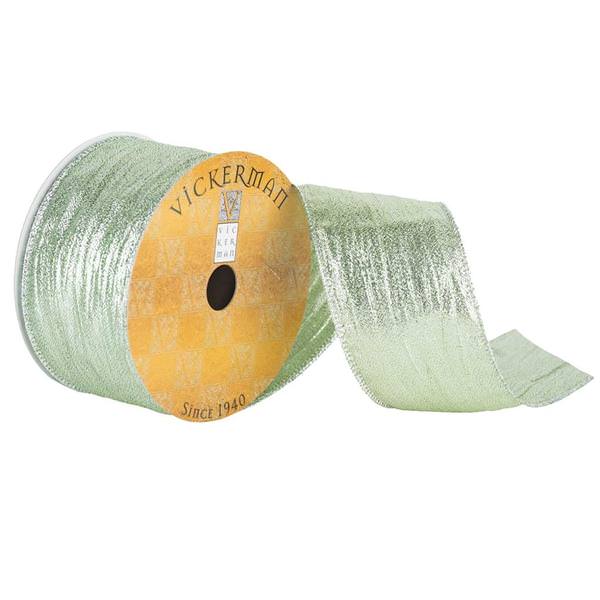 2.5" x 10yd Mint Green Metallic Sparkle Ribbon