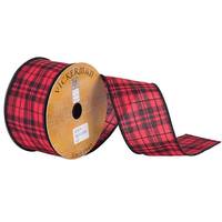 Vickerman 2.5" x 10yd Black/Red Plaid Ribbon