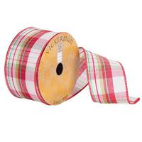 Vickerman 2.5" x 10yd Red/Green/Ivory Plaid Ribbon