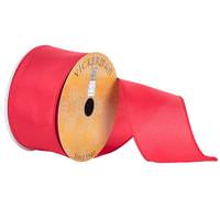 Vickerman 2.5" x 10yd Red Satin Wired Edge Ribbon