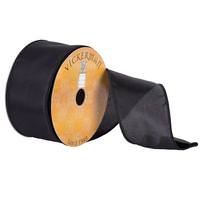 Vickerman 2.5" x 10yd Black Satin Wired Edge Ribbon