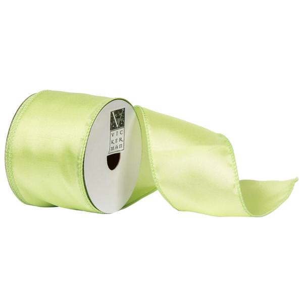 2.5" x 10yd Lime Green Satin Wired Ribbon