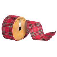 Vickerman 2.5" x 10yd Red/Green Flannel Plaid Ribbon