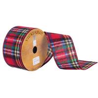 Vickerman 2.5" x 10yd Red/Green/Blue Flannel Plaid Ribbon