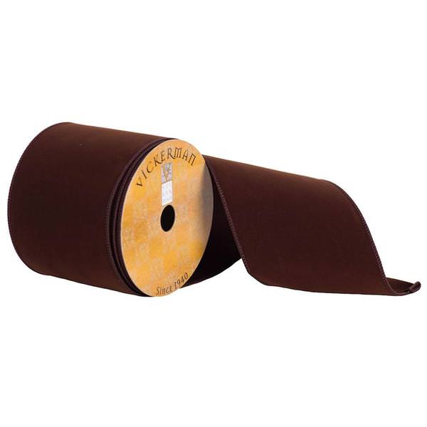 2.5" x 10yd Chocolate Velvet Ribbon