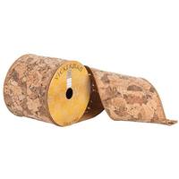 Vickerman 4" x 10yd Natural Cork Ribbon