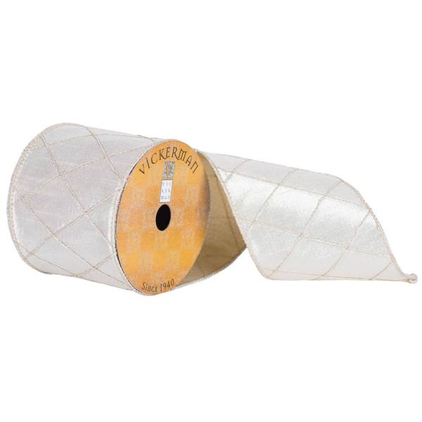 4" x 10yd Platinum Metallic Ribbon