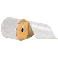 Vickerman 4" x 10yd Platinum Metallic Ribbon