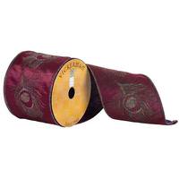 Vickerman 4" x 10yd Purple Embroidered Ribbon