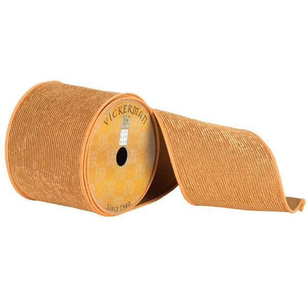 4" x 10yd Orange Corduroy Ribbon