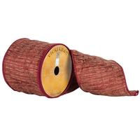 Vickerman 4" x 10yd Burgundy Textured Dupion Ribbon