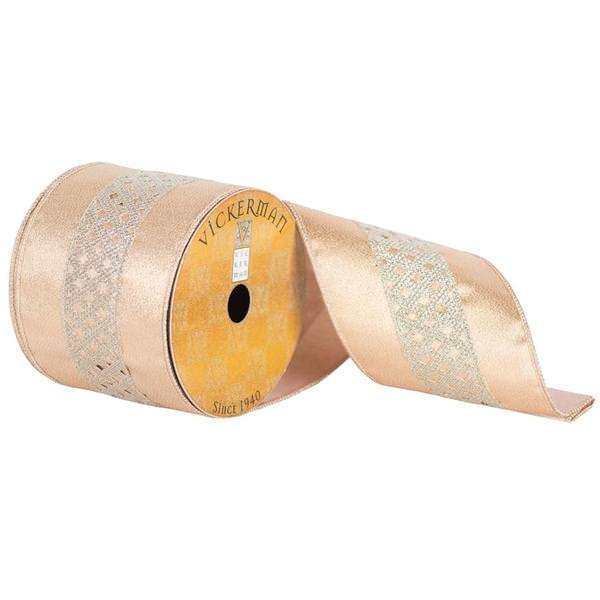 4" x 10yd Champagne Metallic Ribbon