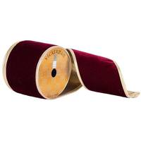 Vickerman 4" x 10yd Red Plush Velvet Ribbon
