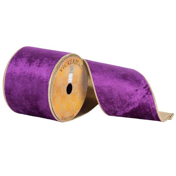 4" x 10yd Purple Plush Velvet Ribbon